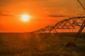 Farming irrigation pivot sprinkler Royalty Free Stock Photo