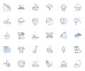 Farming line icons collection. Agriculture, Crops, Livestock, Harvest, Irrigation, Tractor, Fertilizer vector and linear