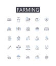 Farming line icons collection. Agriculture, Cultivation, Horticulture, Agribusiness, Gardening, Farm-to-table, Agronomy