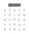 Farming line icons collection. Agriculture, Cultivation, Horticulture, Agribusiness, Gardening, Farm-to-table, Agronomy