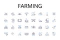 Farming line icons collection. Agriculture, Cultivation, Horticulture, Agribusiness, Gardening, Farm-to-table, Agronomy