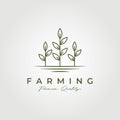 farming logo, agriculture logo vector illustration design graphic , stamp plant icon, harvest farm symbol