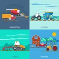 Farming Machines Icons Set