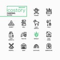 Farming - modern line design style icons set Royalty Free Stock Photo