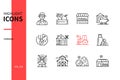 Farming - modern line design style icons set Royalty Free Stock Photo