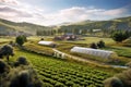 Farming and nature, farming ecosystem, eco-friendly, sustainable future. Generative AI