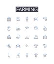 Farming line icons collection. Agriculture, Cultivation, Horticulture, Agribusiness, Gardening, Farm-to-table, Agronomy