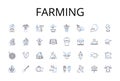 Farming line icons collection. Agriculture, Cultivation, Horticulture, Agribusiness, Gardening, Farm-to-table, Agronomy