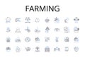 Farming line icons collection. Agriculture, Cultivation, Horticulture, Agribusiness, Gardening, Farm-to-table, Agronomy