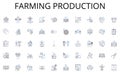 Farming production line icons collection. Ambition, Success, Passion, Purpose, Calling, Drive, Achievement vector and