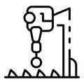 Farming robot icon, outline style