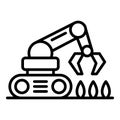 Farming robot seed plant icon, outline style