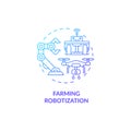 Farming robotization blue gradient concept icon