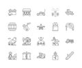 Farming services line icons, signs, vector set, outline illustration concept Royalty Free Stock Photo