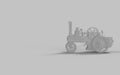 Farming tractor 3d rendering image