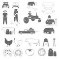 Farming Two-color Icon Set. Royalty Free Stock Photo