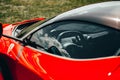Ferrari Red Race Car side driver view Royalty Free Stock Photo