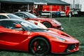 Ferrari Red Race Cars side by side Royalty Free Stock Photo