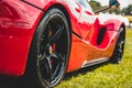 Ferrari Red Race Car rear side view close up Royalty Free Stock Photo