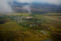 Farmland aerial view at autumn