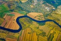 Farmland aerial view at autumn