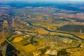 Farmland aerial view at autumn