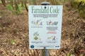 Farmland code sign in Scotland, UK with advice and illustrations