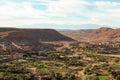 Farmland and crops seen from Ait Ben Haddou ksar Morocco, ancient fortress Royalty Free Stock Photo