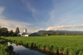 Farmland and Golden Ears Mountain Royalty Free Stock Photo