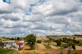 Farmland landscape countryside village nature view Royalty Free Stock Photo