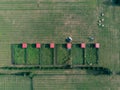 Farmland and haystack overlook by DJI mavic mini