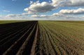 Farmland, plowed field at spring, landscape, agricultural, fields