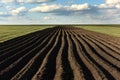 Farmland, plowed field at spring, landscape, agricultural, fields