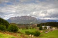 Farmland scenery and mountain in Tasmania