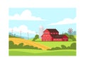 Farmland semi flat vector illustration