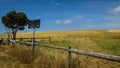 Farmland with signs at the gate Royalty Free Stock Photo