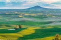 Farms below Steptoe Butte at sunset Royalty Free Stock Photo