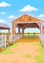 Farmyard Outside Scenery Illustration