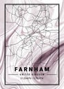 Farnham - United Kingdom Orchids Marble Map
