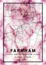 Farnham - United Kingdom Rose Marble Map