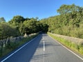 Farnley Lane, with stone walls, and old trees in, Farnley, Otley, UK Royalty Free Stock Photo