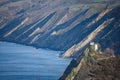 The Faro de la Plata Llighthouse and Cantabrian Sea. Monte Ulia, Pasaia, Gipuzkoa, Basque country, Spain