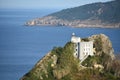 The Faro de la Plata Llighthouse and Cantabrian Sea. Monte Ulia, Pasaia, Gipuzkoa, Basque country, Spain