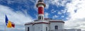Magdalena Island Lighthouse Panorama, Famous Antarctic Penguin Colony Strait of Magellan Chile Royalty Free Stock Photo