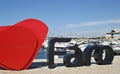 Faro letters with red haert, Algarve - Portugal