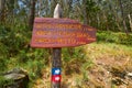 Faro Peito sign to Lighthouse in Islas Cies Spain Royalty Free Stock Photo