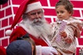 santa claus atending the audience Royalty Free Stock Photo