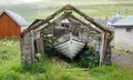 Faroe Islands, boat house in Gjogv