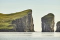 Faroe islands cliffs on atlantic ocean.  Stunning view Royalty Free Stock Photo