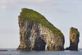 Faroe islands coastline cliffs stacks landscape in Vagar island